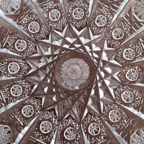 3 Vintage American Brilliant Hand Cut Crystal Lace and Hobstar Trinket Dishes - Picture 6 of 13